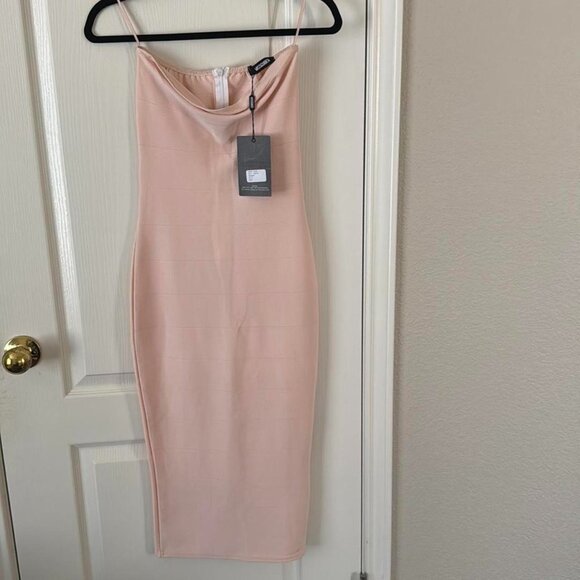 Missguided Women's Pink and Tan Dress - Picture 1 of 3